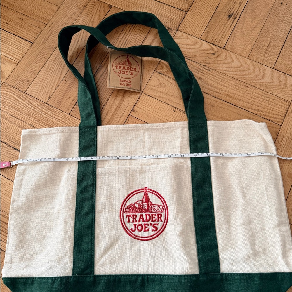 New Trader Joe's Large Canvas Tote Bag - Green